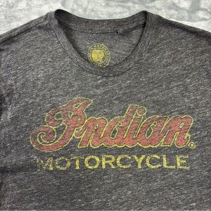 Indian Motorcycle Lucky Brand T-Shirt Size Small Heather Gray Soft Stretch Biker